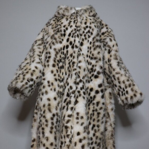 Leopard Print Faux Fur Hooded Midi Coat - XL - Picture 1 of 3